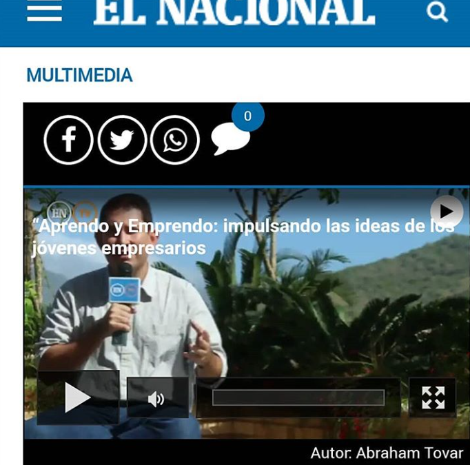 Entrevista para el Nacional Web a propósito el programa Young Entrepreneur 2018.